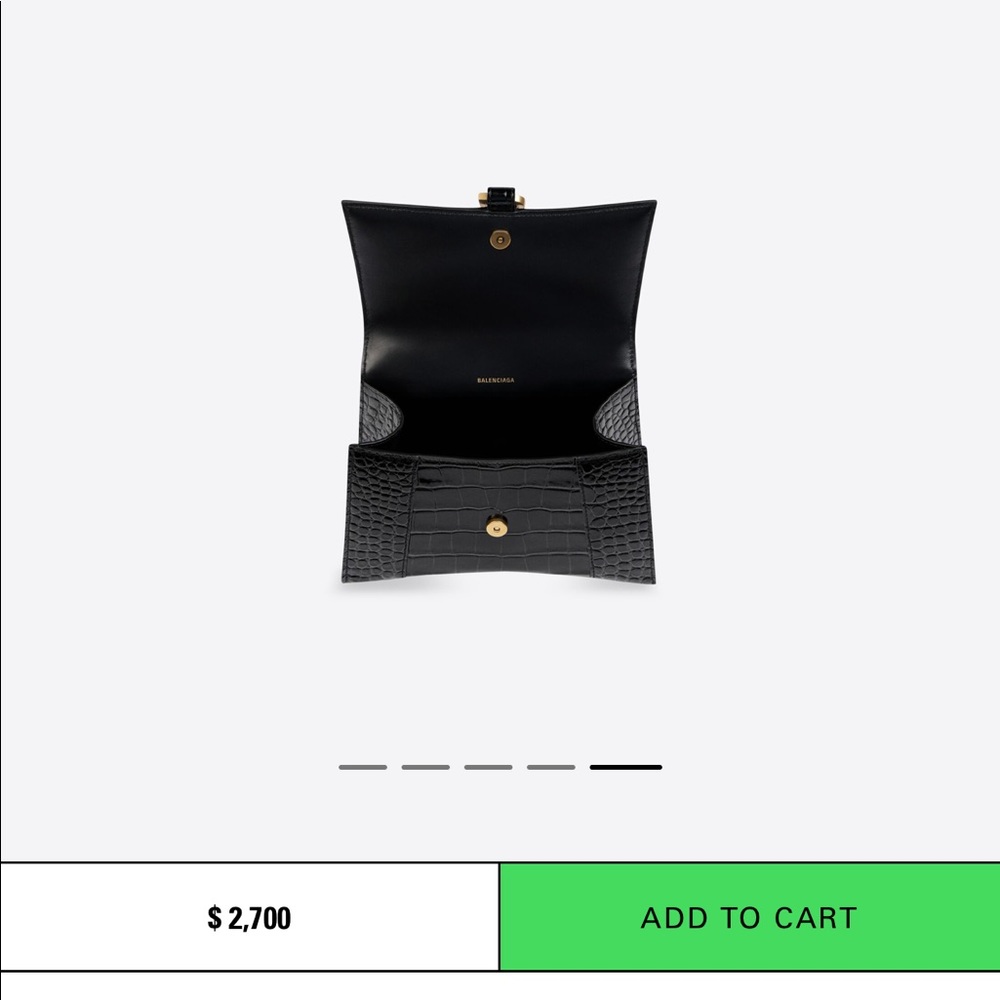 *BALENCIAGA* Hourglass XS Croc-Embossed Top-Handle Bag.  Kim-approved! - Picture 7 of 9